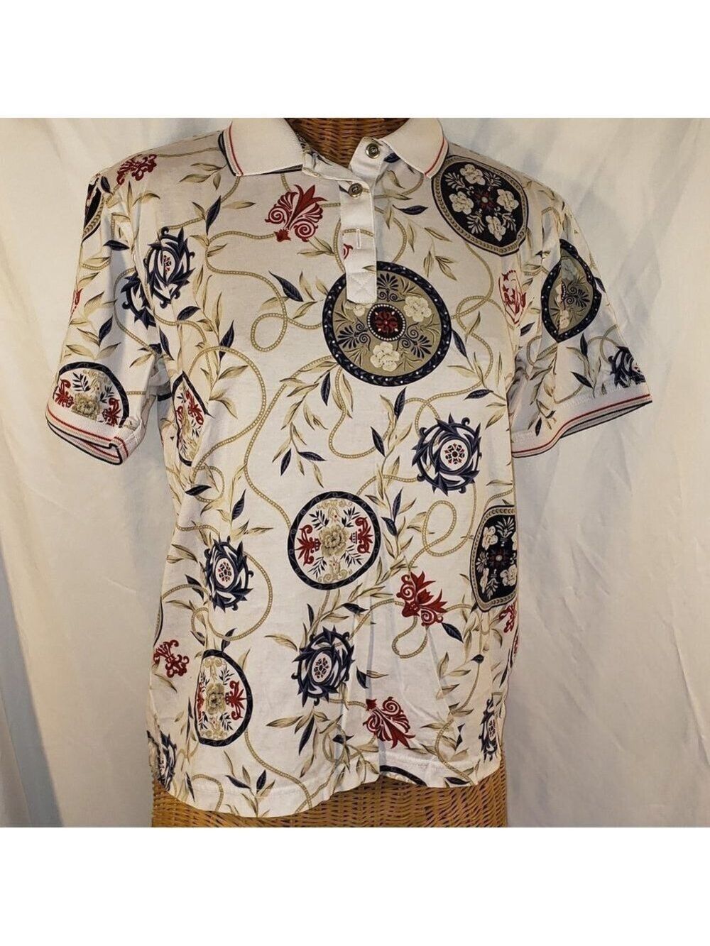 Marcia Women's Floral Print Golf Polo Shirt - White/Multicolor - XS